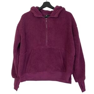 NWT - Purple Teddy Bear Half Zip Up Hoodie, Cozy, Comfy by All in Motion, Size M